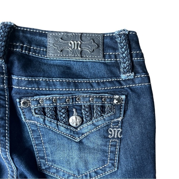 Miss Me Women’s Signature Skinny Dark Wash Rhinestone Embellished Jeans, Size 27 - Picture 5 of 11